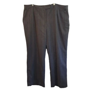 Plus‎ Size Pinstripe Career Trousers Wide Leg Dress Pants